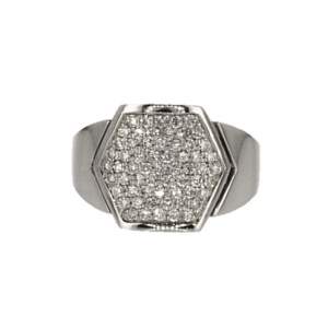 18K White Gold Stylized Ring set with Diamonds