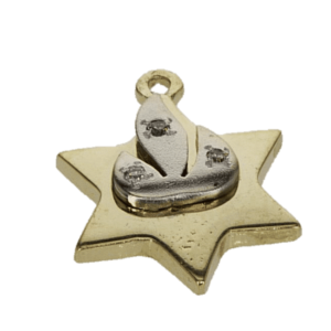 Star of David Pendant of 14K Yellow Gold set with diamonds