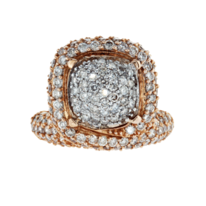 3.31ct Diamonds Ring of 18K White and Rose Gold