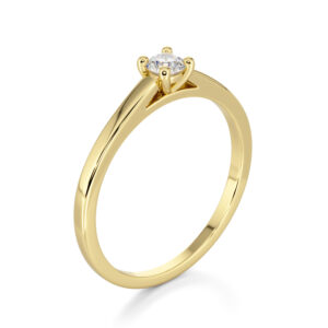 טבעת אירוסין זהב צהוב 14 קראט, דגם דניאלה 0.20 קראט
