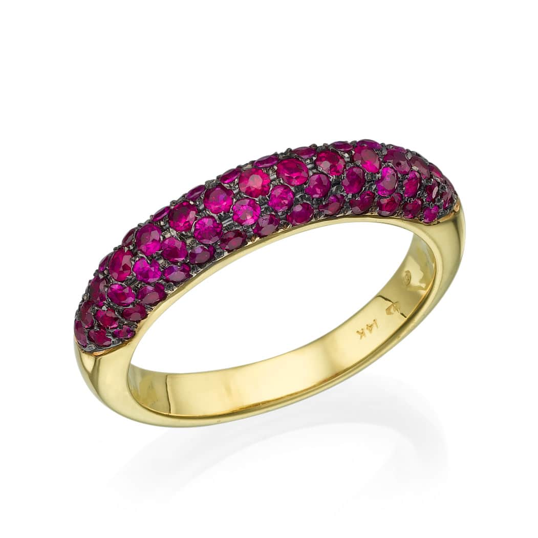 14K Yellow Gold Eternity Ring set with 1.25 carat Ruby