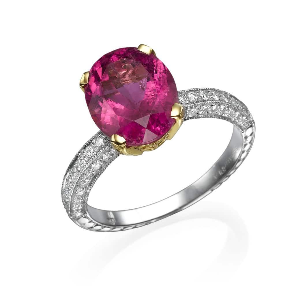 3.78ct Ruby and Diamonds Ring, 95K Platinum