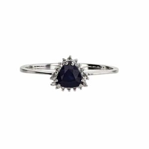 0.62ct Sapphire and Diamonds Ring, 14K White Gold