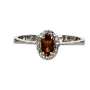 0.25ct Citrine and Diamonds Ring, set in 18K White Gold