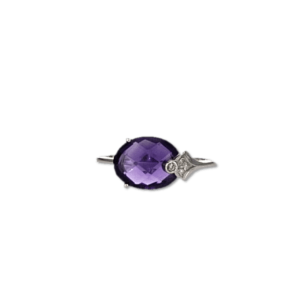 2.22ct Amethyst and Diamonds Ring, 9K White Gold