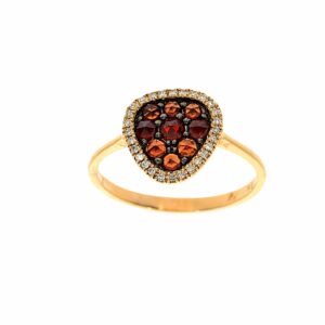 0.51ct Ruby and Diamonds Ring, 14K Rose Gold
