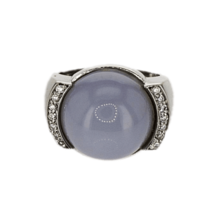 White Gold Ring set with 17.00ct Quartz and Diamonds