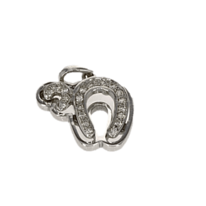 "Chai" Pendant set with Diamonds, Made of 18k White Gold